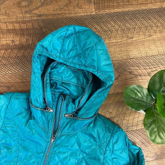 KUHL S puffer down quilted coat Teal women Primaloft long trench quilted - Picture 4 of 8